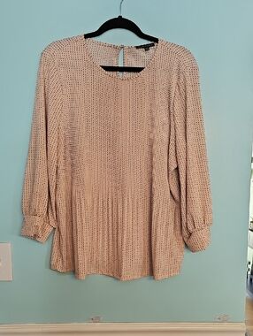 Light Pink Polka Dot Long Sleeve Blouse